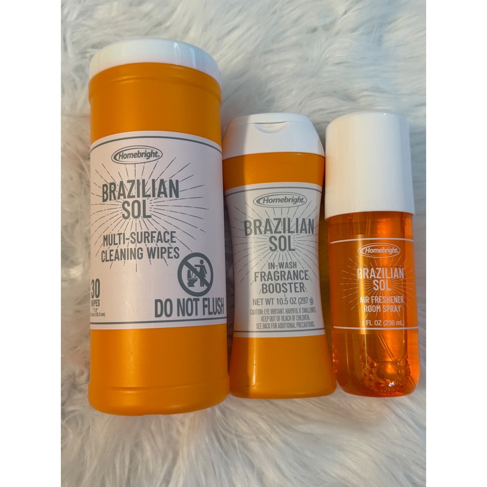 Homebright Brazilian Sol Cleaning Wipes Fragrance Booster and Room Spray Set